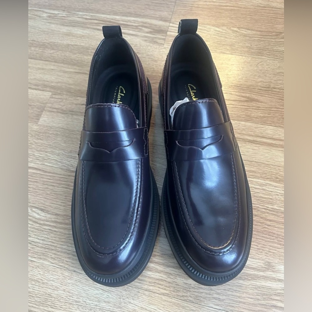 Men’s  Clark’s Badell Easy Dark Burgundy Leather Loafers